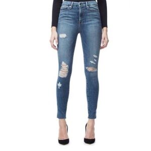 Good American Good Waist Raw Hem Jeans